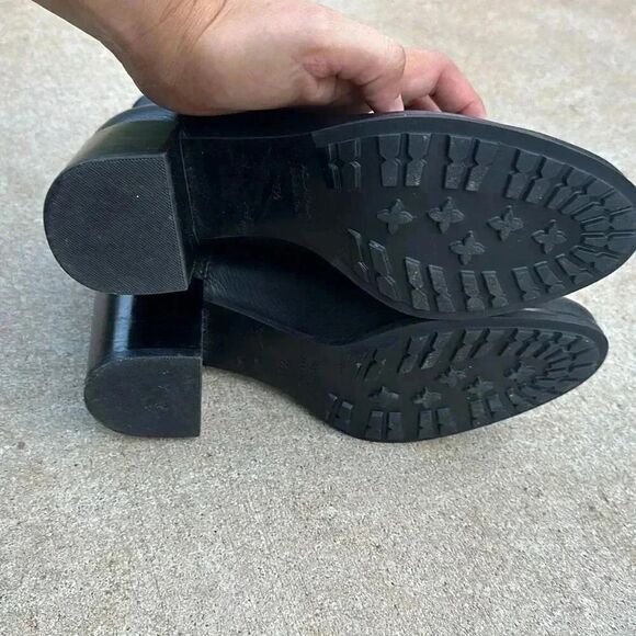 Aquatalia Everett Leather Black Block Heel Zip Up Ankle Bootie Women’s Size 7.5 - Picture 10 of 12